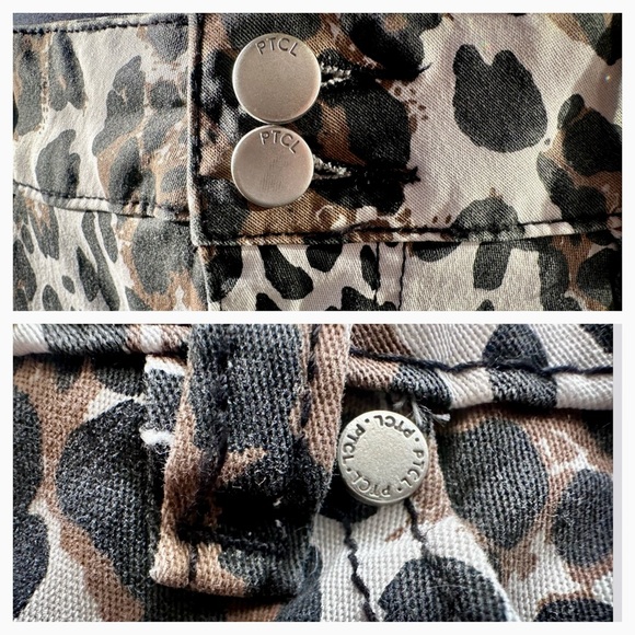 PTCL Leopard Print Denim Mini Skirt Size M Stretch Low Rise Y2K - Picture 9 of 10